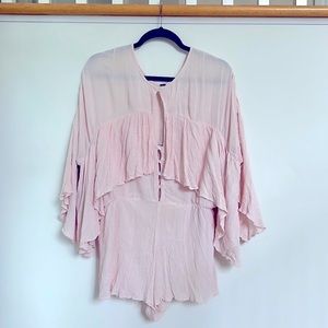 Woodstock romper, pale rose hippy romper